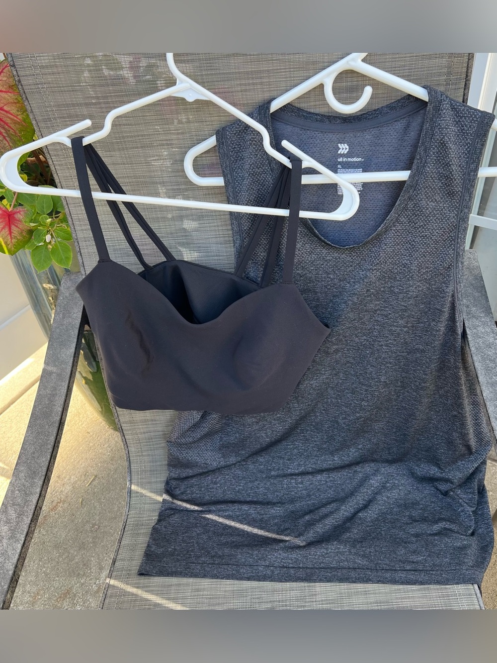 all in motion Activewear Bundle Slate Tank Top (XL) & Black Sports Bra (XXL) EUC